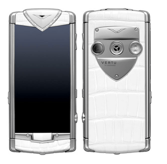 Vertu constellation touch diamonds white alligator