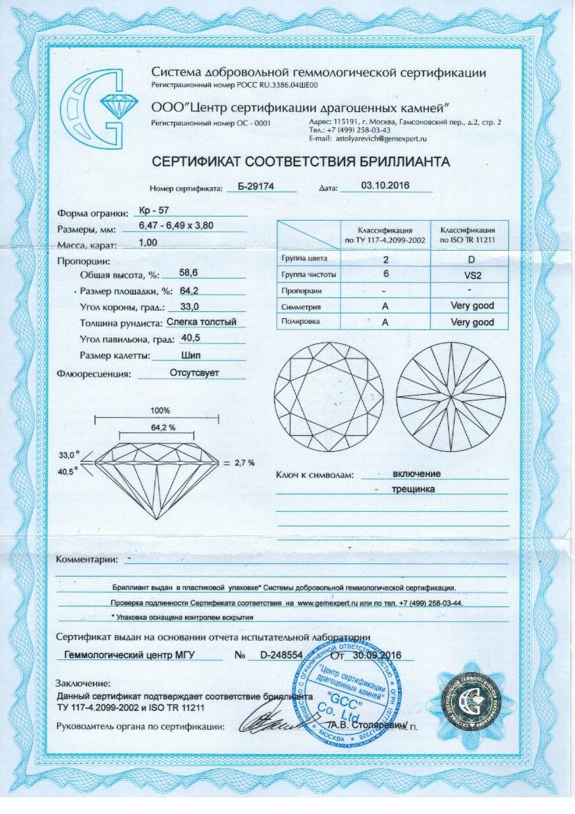 Кольцо с бриллиантом