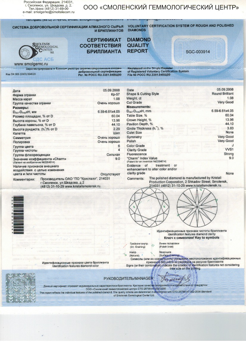 Серьги с бриллиантами