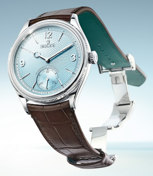 Rolex Perpetual 1908 — циферблат цвета льда с гильошированием в виде рисовых зерен, нанесенном в традиционной технике.