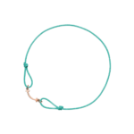 Turquoise braided cord bracelet with a small anchor-shaped clasp at the end