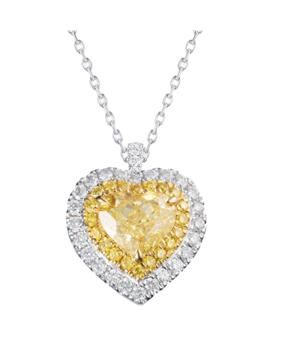 Подвеска - трансформер с бриллиантами Fancy Yellow 2.04 ct.