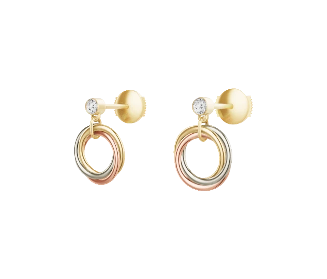 СЕРЬГИ  CARTIER TRINITY, BRILLIANT-CUT DIAMONDS