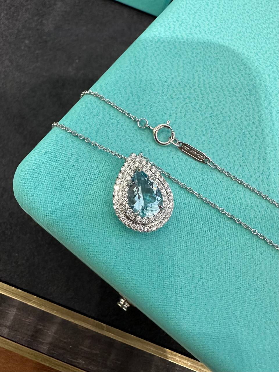 Подвеска с аквамарином и бриллиантами Tiffany & Co Tiffany Soleste