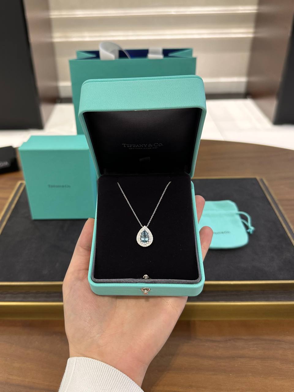 Подвеска с аквамарином и бриллиантами Tiffany & Co Tiffany Soleste