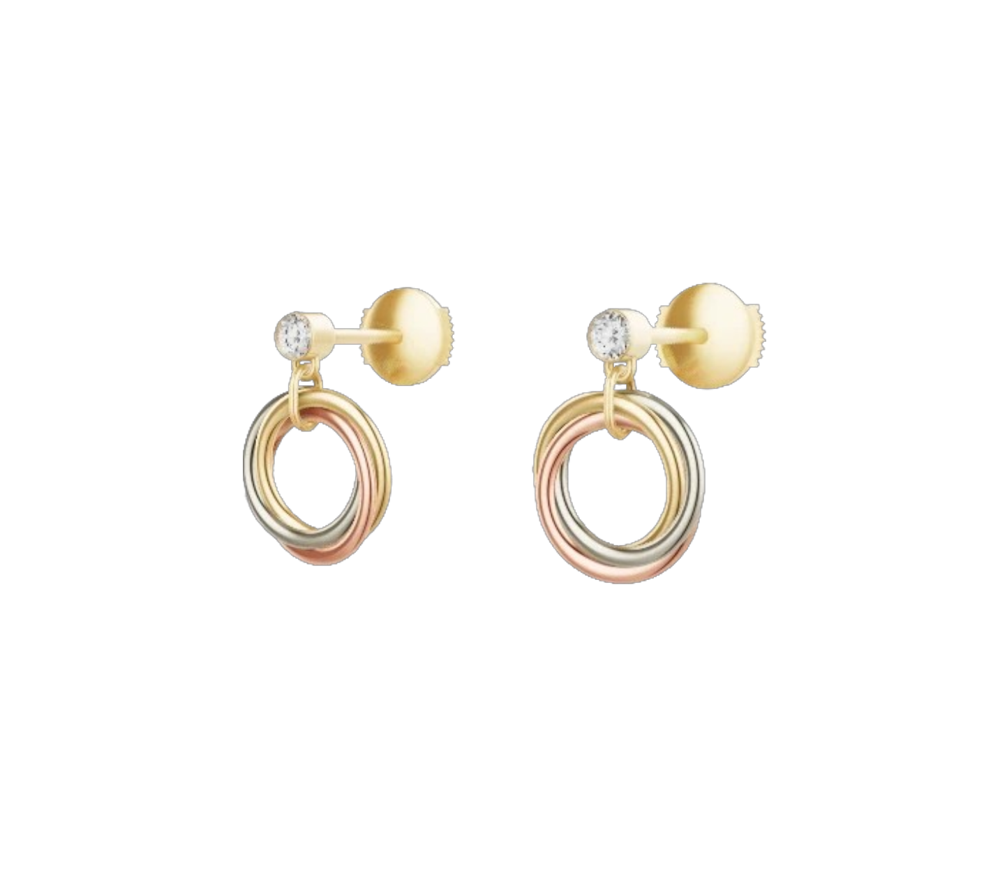 СЕРЬГИ  CARTIER TRINITY, BRILLIANT-CUT DIAMONDS