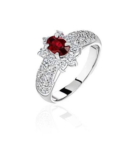 Кольцо с шпинелью и бриллиантами