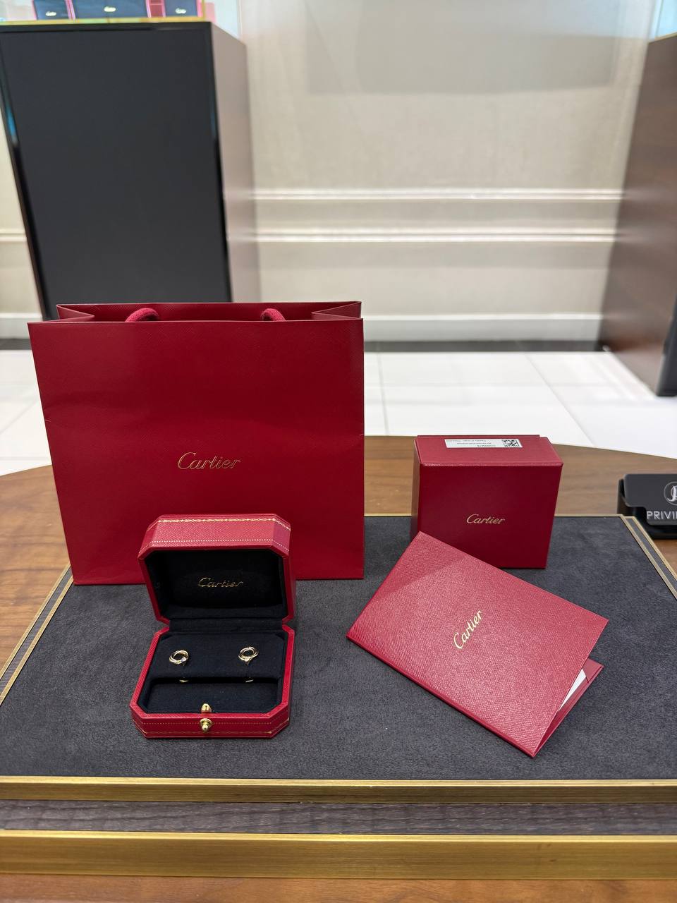 СЕРЬГИ  CARTIER TRINITY, BRILLIANT-CUT DIAMONDS