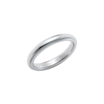 Close-up of a silver ring with a milgrain edge against a black background.