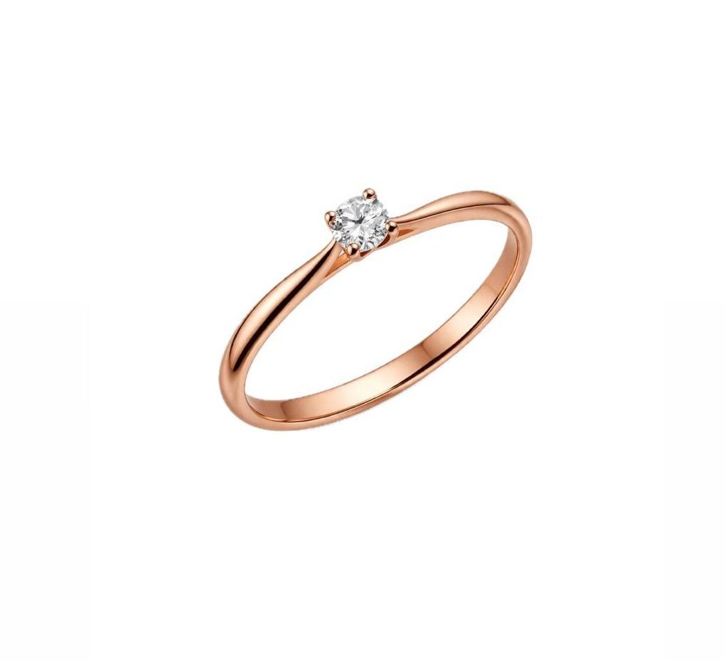 Кольцо с бриллиантом 0,10 ct