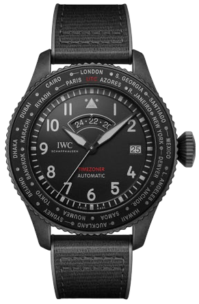 IWC Pilots Watch Timezoner Top Gun Ceratanium 46 mm